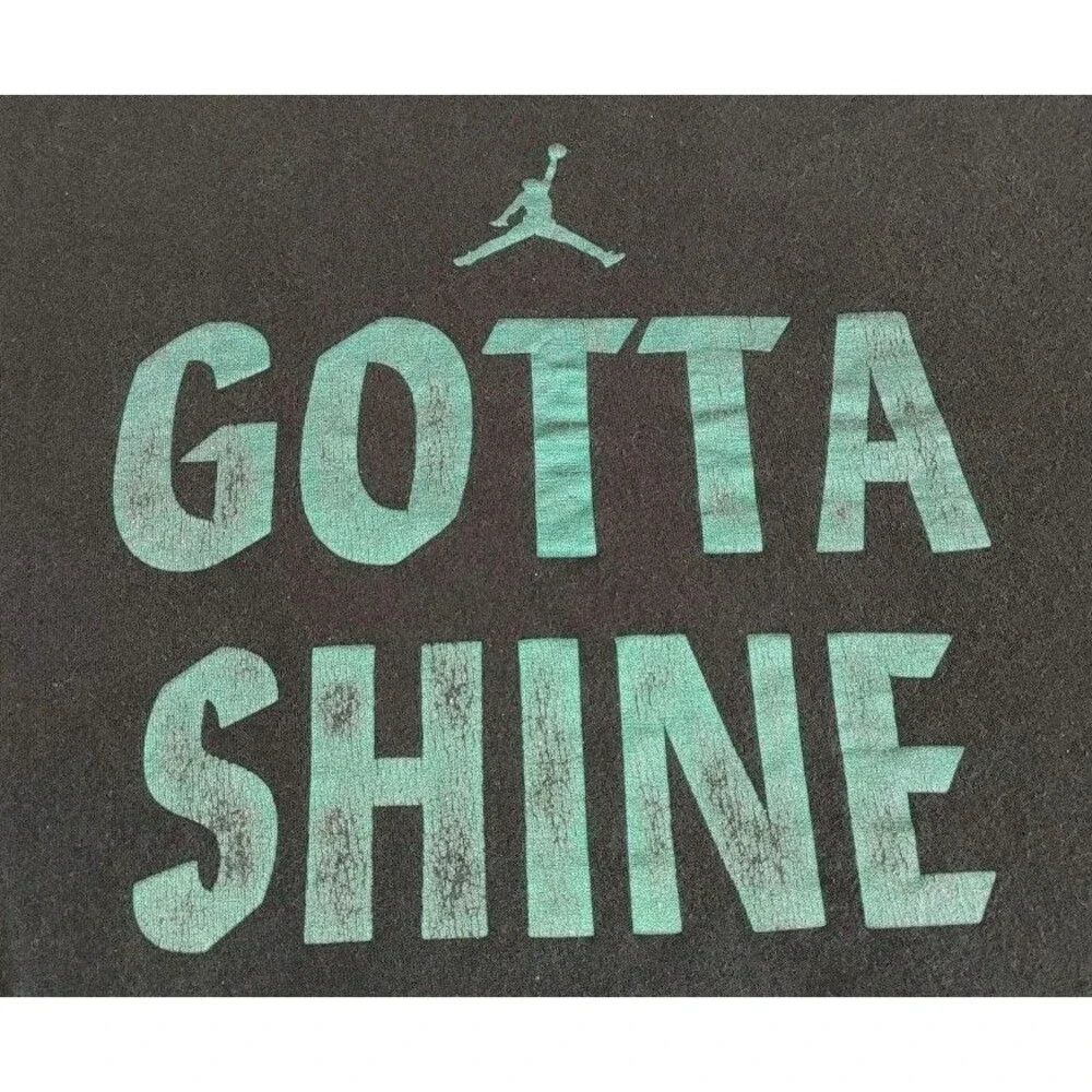 Nike Air Jordan Black Iridescent Gotta Shine Spellout T-Shirt Adult Size XXL 2XL